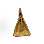 HERMES爱⻢仕 Birkin 25 ⼥款 裸沙⾊侧拼琥珀⻩